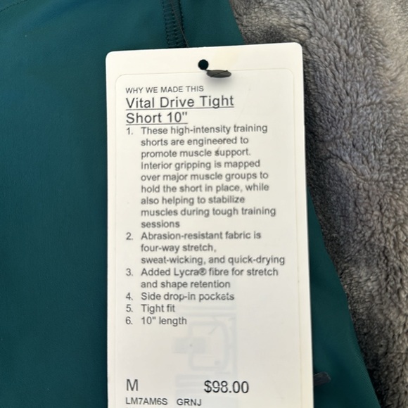Lululemon Vital Drive Tight Short Medium 10” - Picture 2 of 3